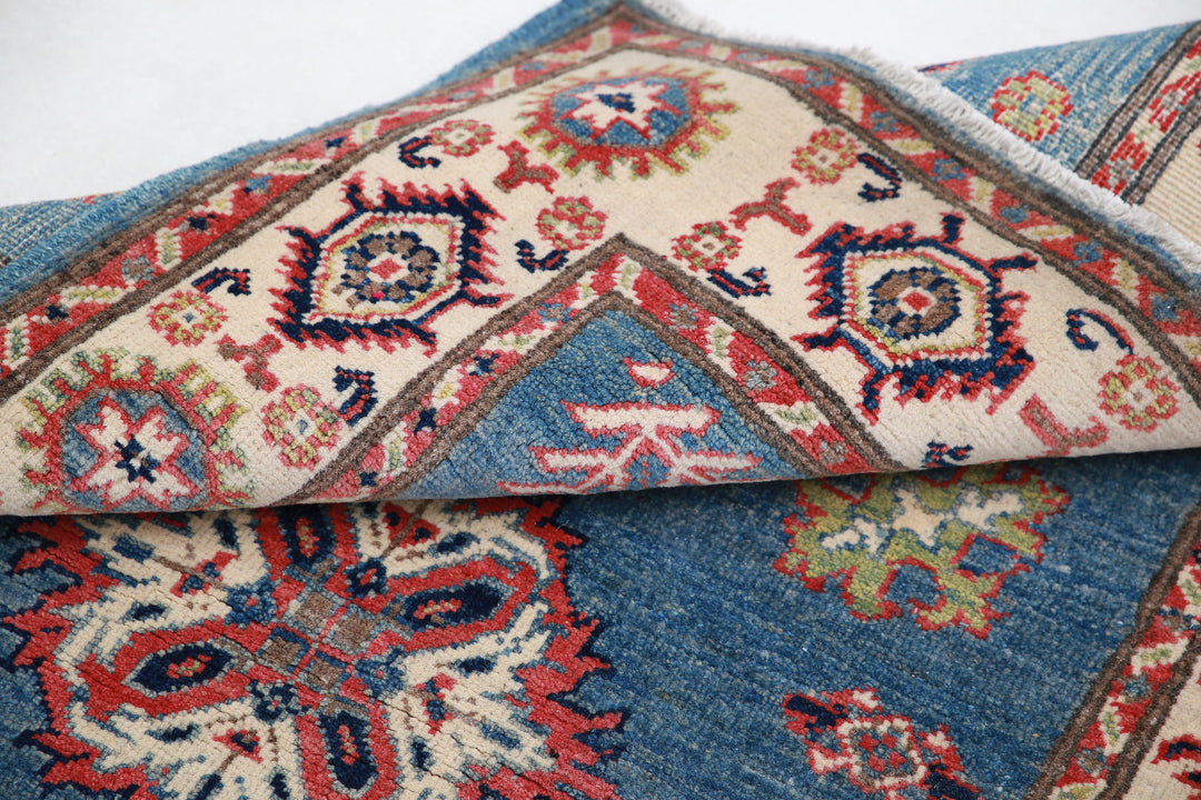 Hand Knotted Tribal Kazak Wool Rug 3' 3" x 4' 9" - No. AT37405