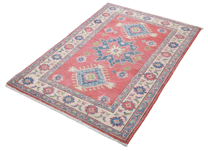 Hand Knotted Tribal Kazak Wool Rug 3' 3" x 4' 9" - No. AT94632