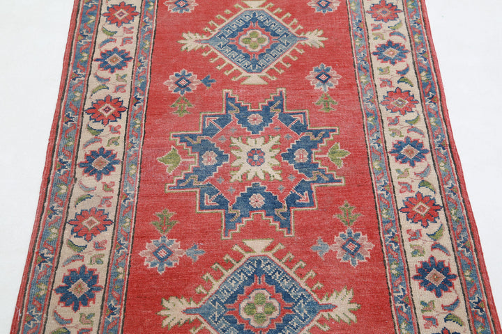 Hand Knotted Tribal Kazak Wool Rug 3' 3" x 4' 9" - No. AT94632
