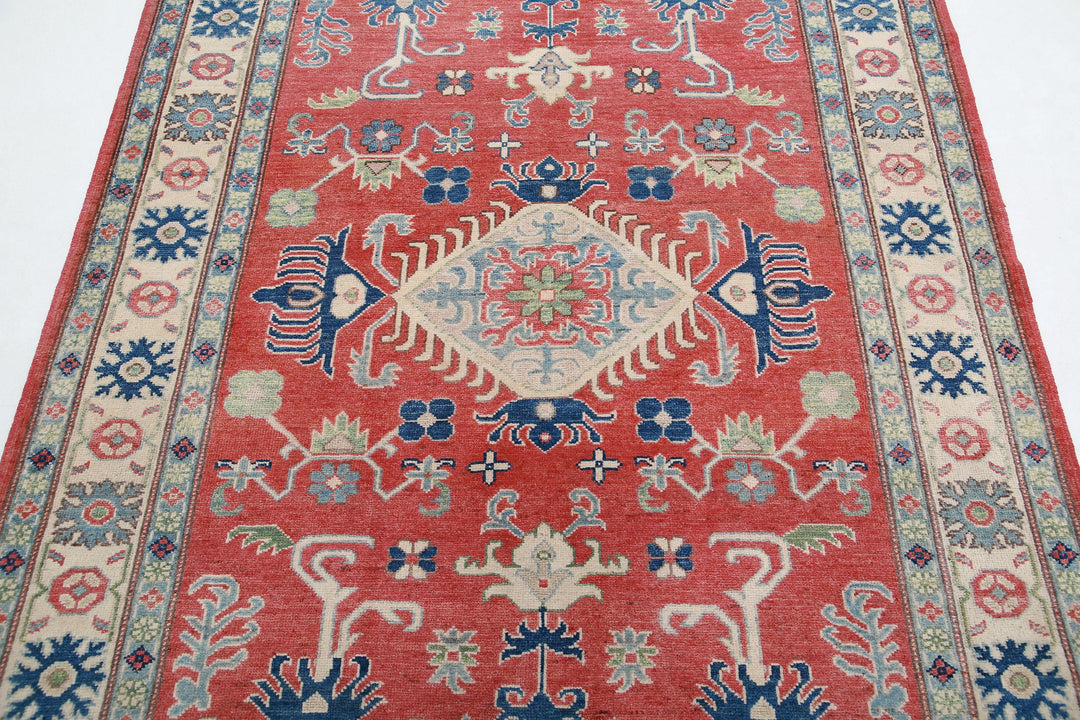 Hand Knotted Tribal Kazak Wool Rug 5' 0" x 6' 4" - No. AT55236