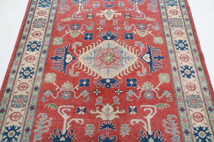 Hand Knotted Tribal Kazak Wool Rug 5' 0" x 6' 4" - No. AT55236