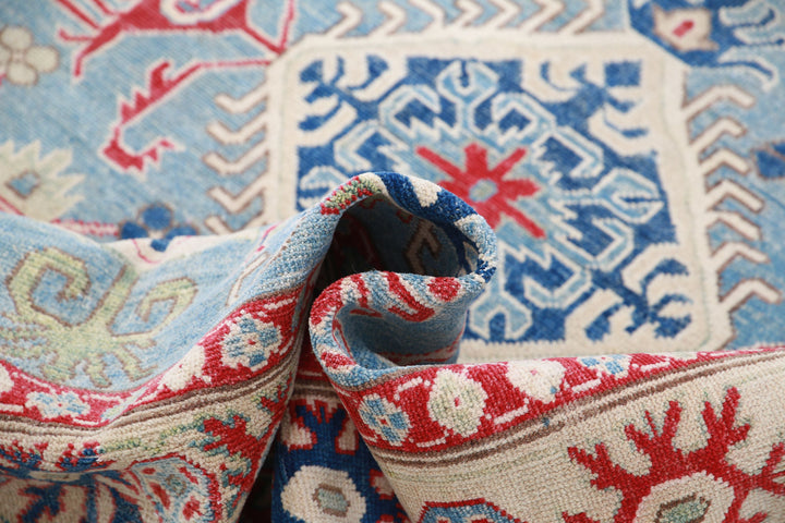 Hand Knotted Tribal Kazak Wool Rug 4' 10" x 6' 7" - No. AT91595