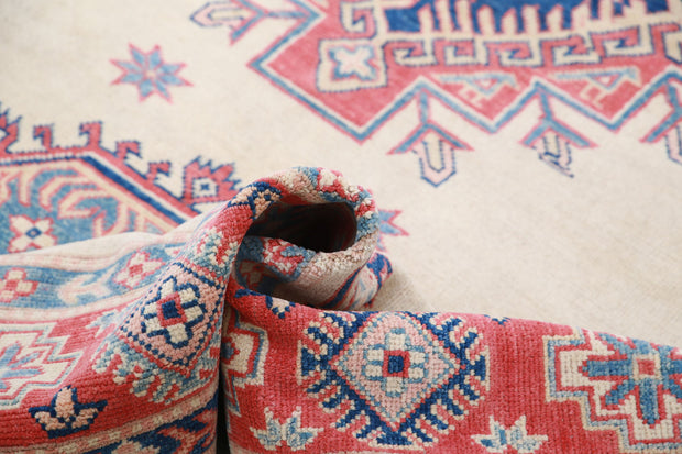 Hand Knotted Tribal Kazak Wool Rug 6' 2" x 9' 2" - No. AT68328