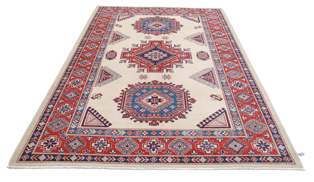 Hand Knotted Tribal Kazak Wool Rug 6' 0" x 8' 11" - No. AT87690