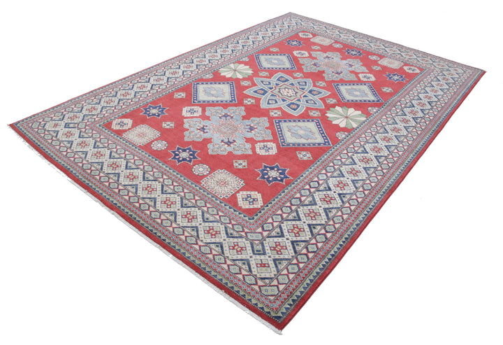 Hand Knotted Tribal Kazak Wool Rug 6' 8" x 9' 10" - No. AT44070