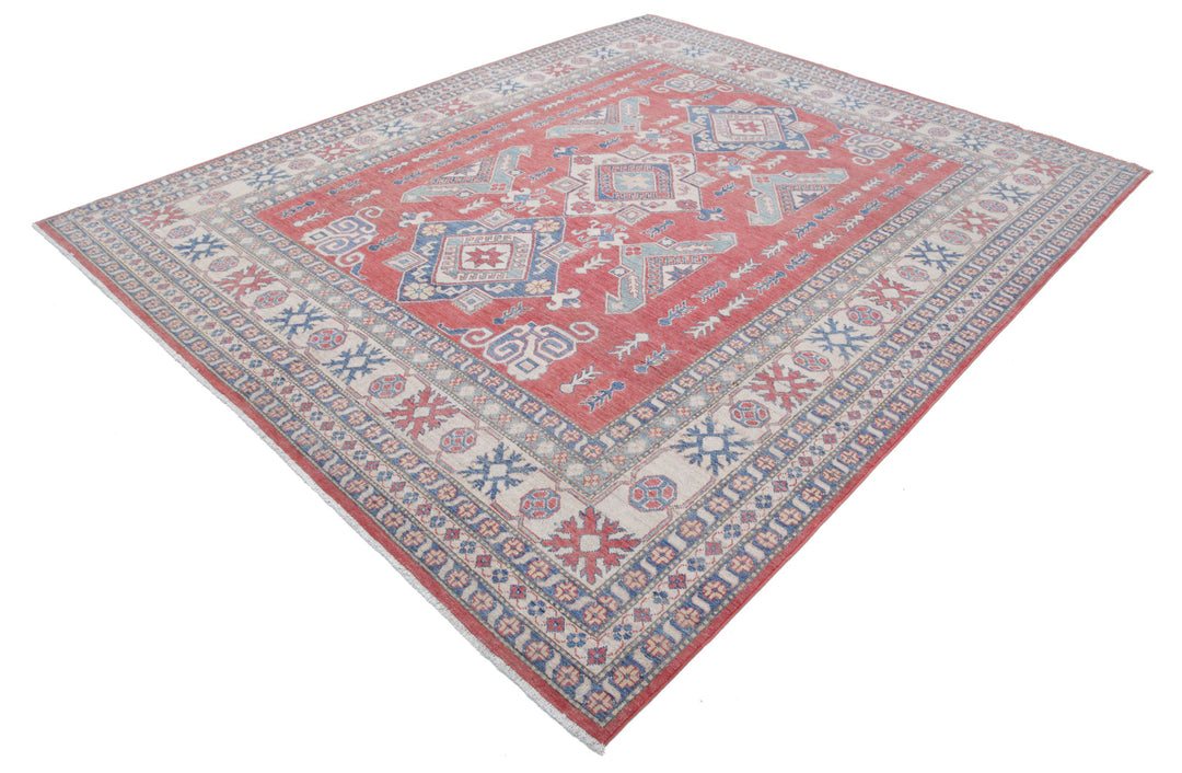 Hand Knotted Tribal Kazak Wool Rug 8' 6" x 10' 5" - No. AT48790