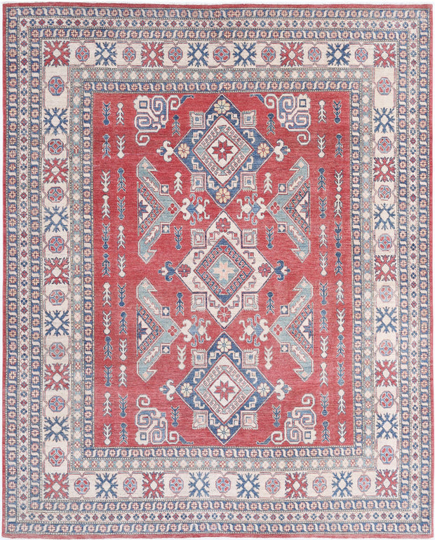 Hand Knotted Tribal Kazak Wool Rug 8' 6" x 10' 5" - No. AT48790