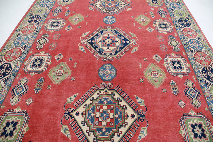 Hand Knotted Tribal Kazak Wool Rug 9' 1" x 11' 8" - No. AT41725