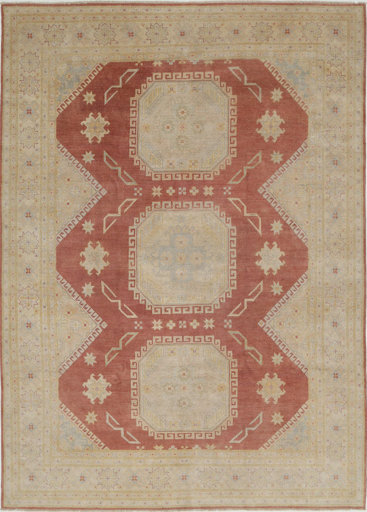Hand Knotted Tribal Kazak Wool Rug 8' 9" x 12' 2" - No. AT77619