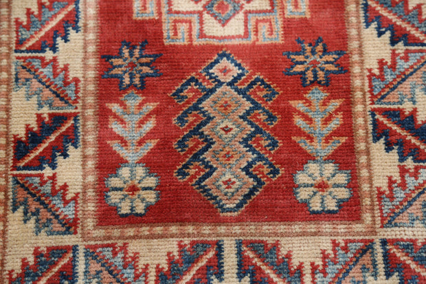 Hand Knotted Tribal Afzali Kazak Wool Rug 1' 10" x 2' 9" - No. AT24314