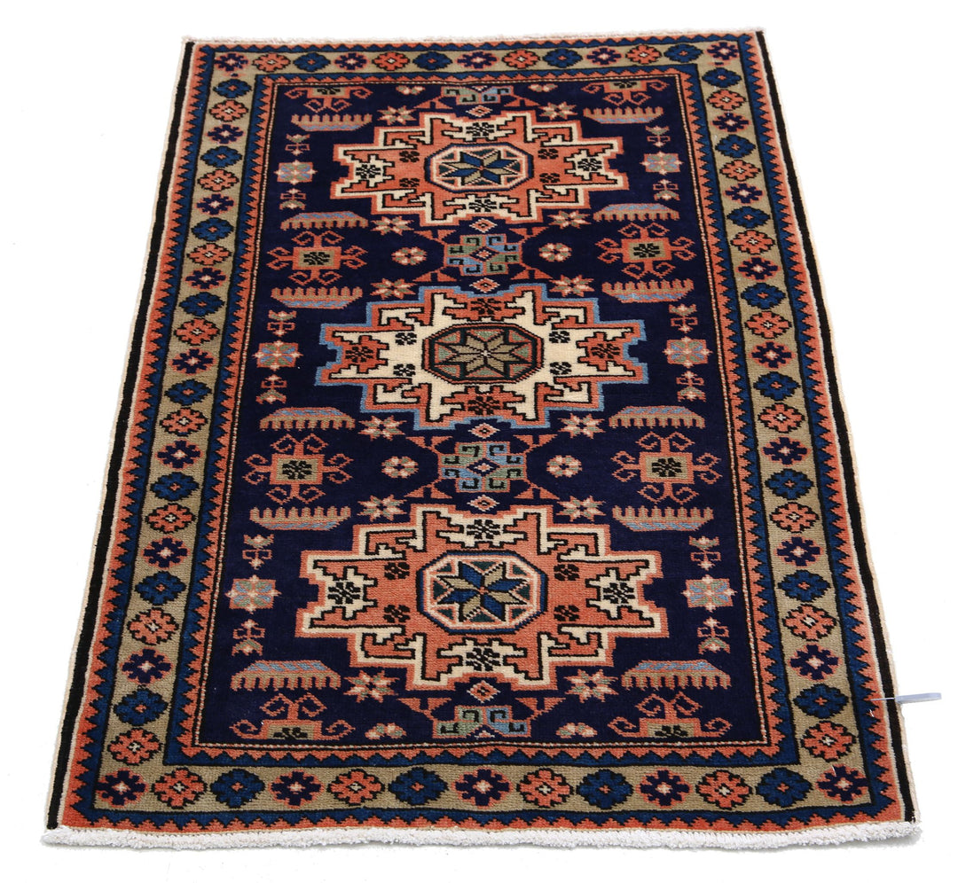 Hand Knotted Persian Kazak Wool Rug 2' 4" x 3' 7" - No. AT81752