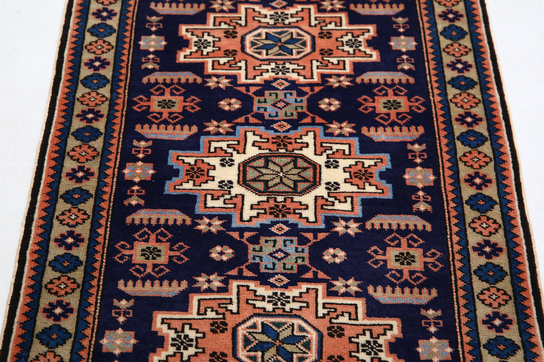 Hand Knotted Persian Kazak Wool Rug 2' 4" x 3' 7" - No. AT81752