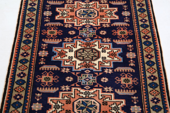 Hand Knotted Persian Kazak Wool Rug 2' 4" x 3' 7" - No. AT81752