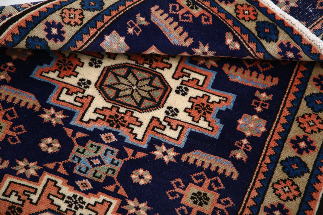 Hand Knotted Persian Kazak Wool Rug 2' 4" x 3' 7" - No. AT81752