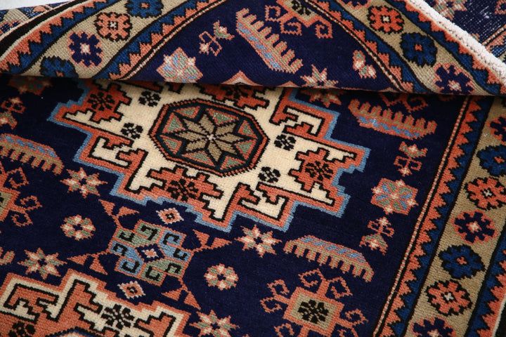 Hand Knotted Persian Kazak Wool Rug 2' 4" x 3' 7" - No. AT81752