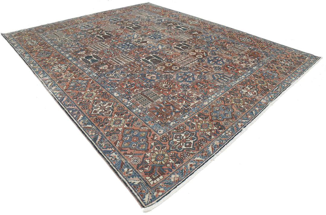 Hand Knotted Vintage Persian Bakhtiari Wool Rug 10' 7" x 13' 1" - No. AT20348