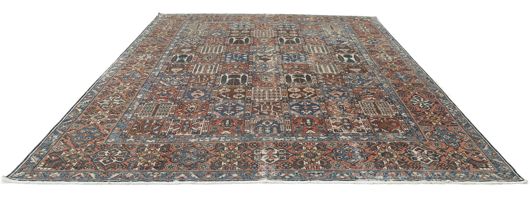 Hand Knotted Vintage Persian Bakhtiari Wool Rug 10' 7" x 13' 1" - No. AT20348