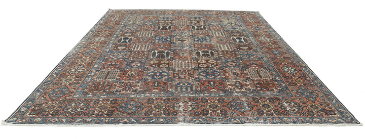 Hand Knotted Vintage Persian Bakhtiari Wool Rug 10' 7" x 13' 1" - No. AT20348