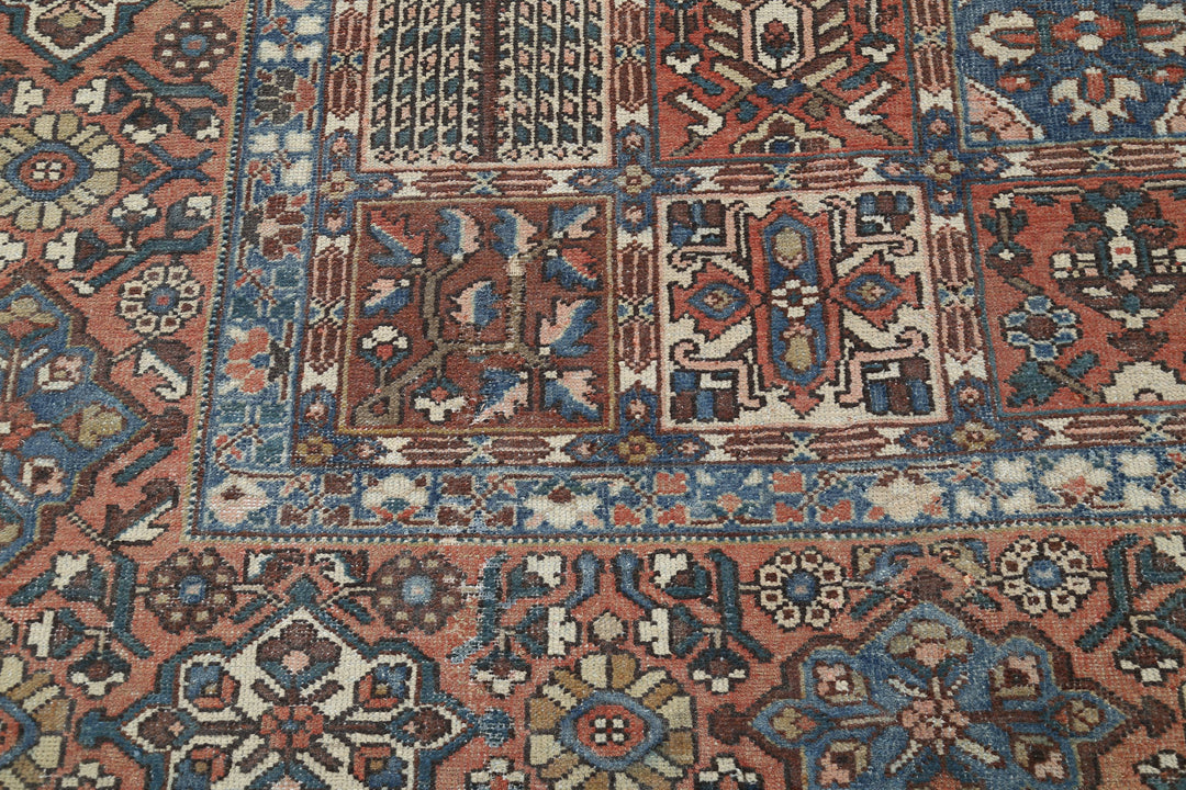 Hand Knotted Vintage Persian Bakhtiari Wool Rug 10' 7" x 13' 1" - No. AT20348