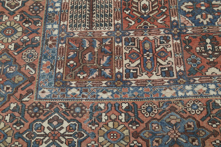 Hand Knotted Vintage Persian Bakhtiari Wool Rug 10' 7" x 13' 1" - No. AT20348