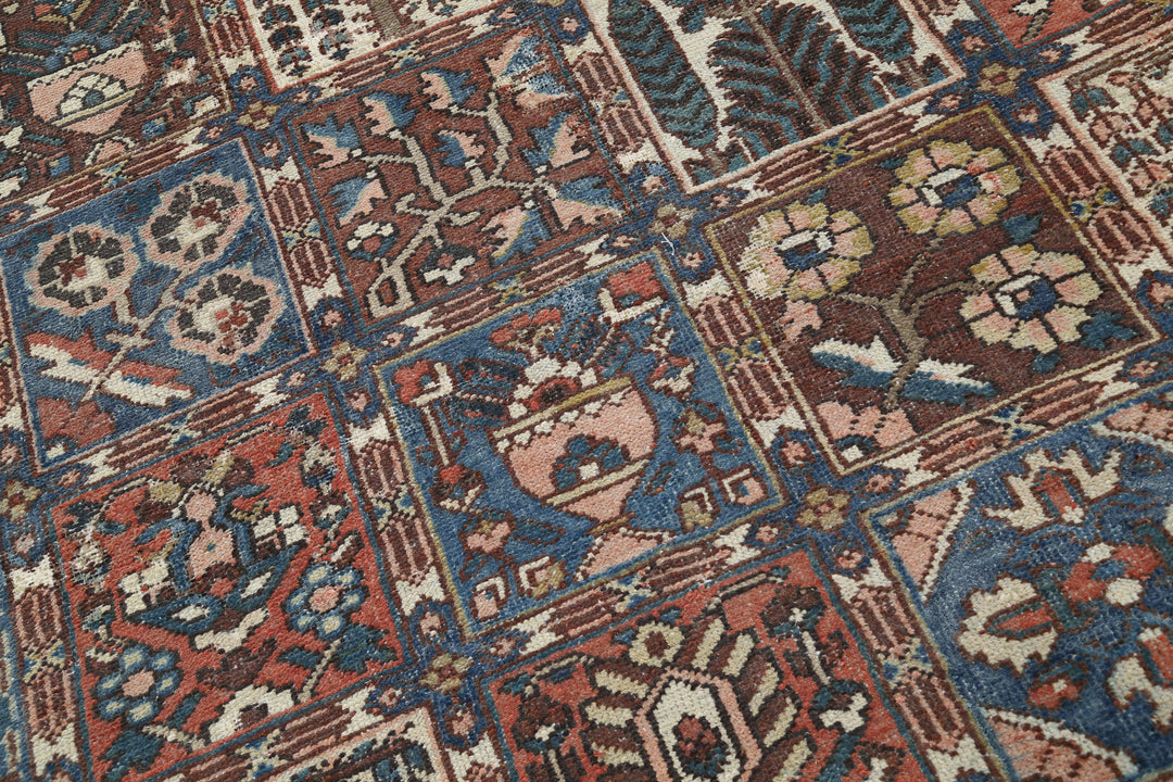 Hand Knotted Vintage Persian Bakhtiari Wool Rug 10' 7" x 13' 1" - No. AT20348
