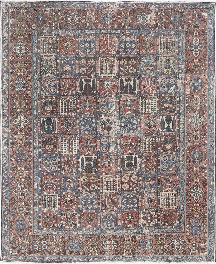 Hand Knotted Vintage Persian Bakhtiari Wool Rug 10' 7" x 13' 1" - No. AT20348