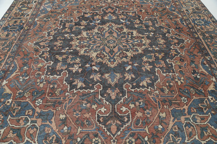 Hand Knotted Vintage Persian Bakhtiari Wool Rug 10' 0" x 11' 11" - No. AT36425