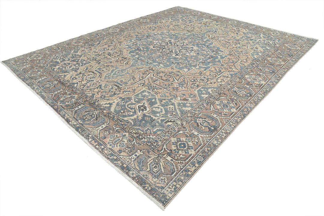 Hand Knotted Vintage Persian Bakhtiari Wool Rug 10' 6" x 13' 3" - No. AT93275