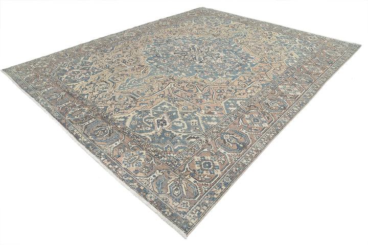 Hand Knotted Vintage Persian Bakhtiari Wool Rug 10' 6" x 13' 3" - No. AT93275