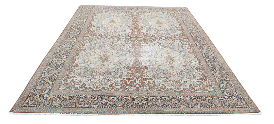 Hand Knotted Vintage Persian Bijar Wool Rug 7' 9" x 10' 11" - No. AT59560