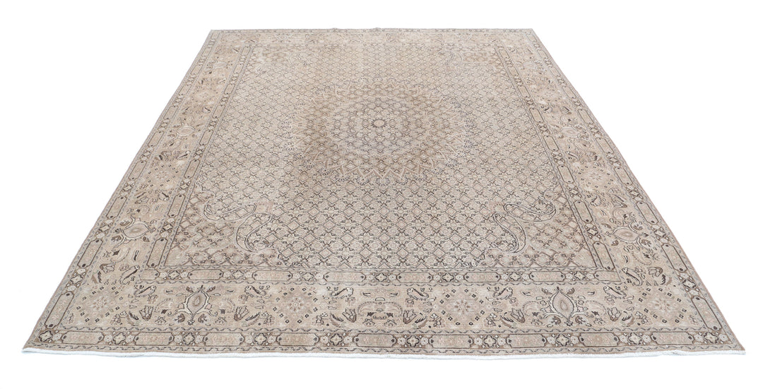 Hand Knotted Vintage Persian Bijar Wool Rug 7' 9" x 9' 7" - No. AT48305