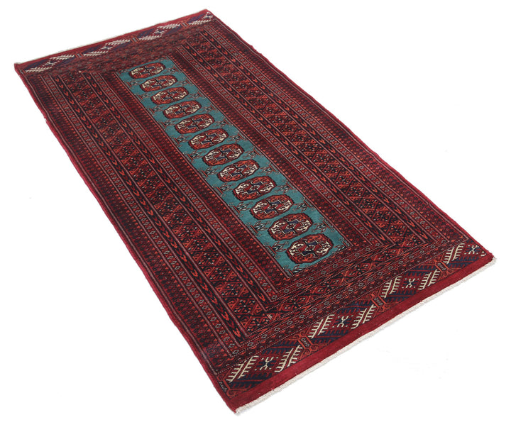 Hand Knotted Tribal Bokhara Wool Rug 2' 11" x 5' 6" - No. AT45083