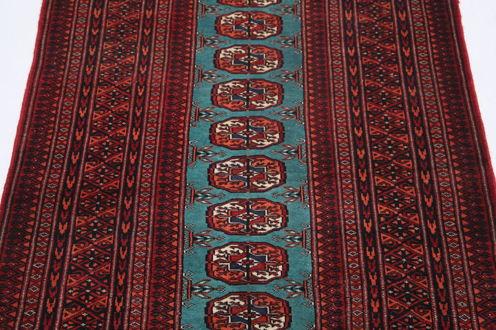 Hand Knotted Tribal Bokhara Wool Rug 2' 11" x 5' 6" - No. AT45083