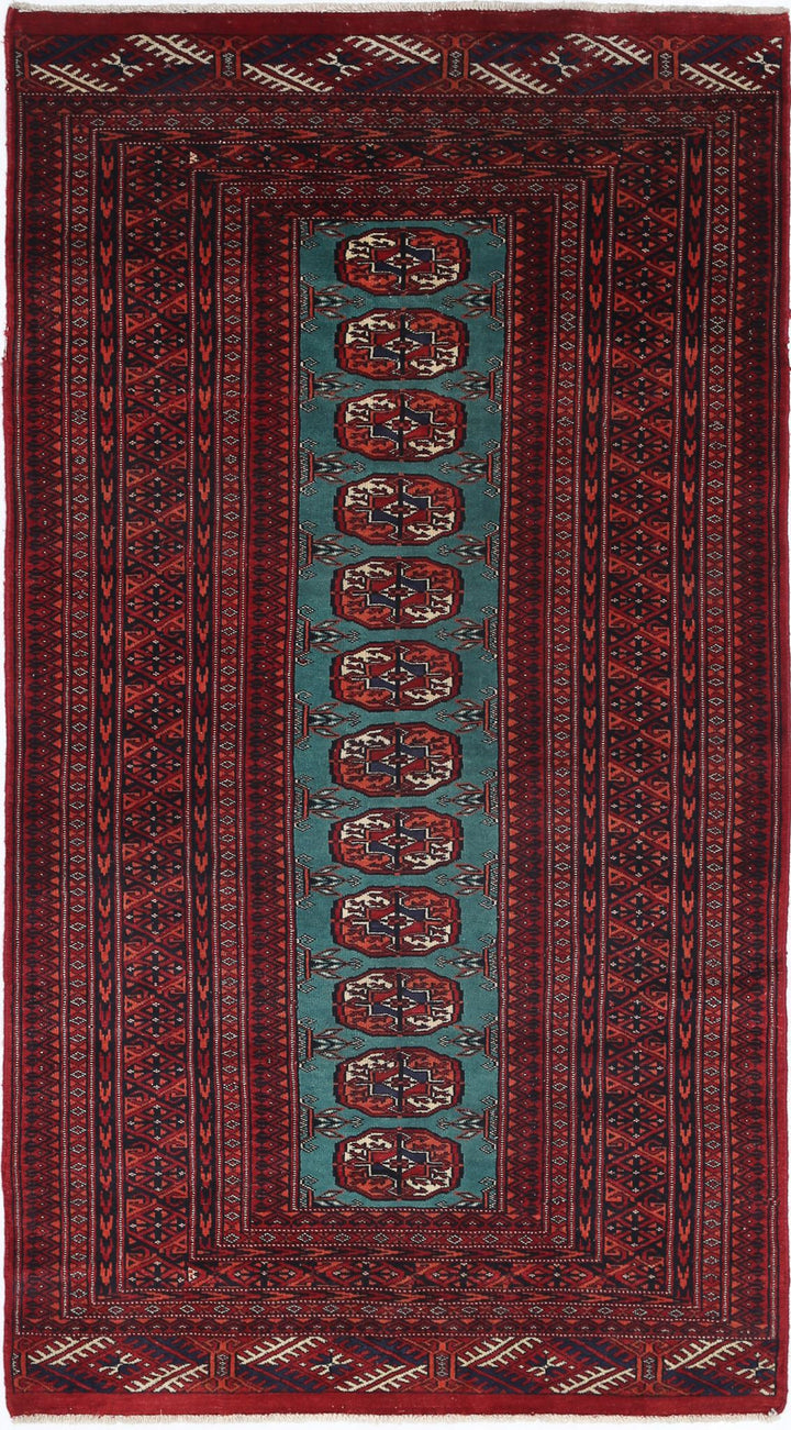 Hand Knotted Tribal Bokhara Wool Rug 2' 11" x 5' 6" - No. AT45083