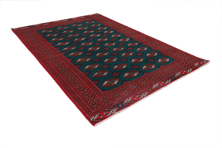 Hand Knotted Tribal Bokhara Wool Rug 6' 2" x 9' 7" - No. AT82615