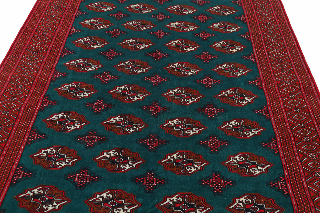 Hand Knotted Tribal Bokhara Wool Rug 6' 2" x 9' 7" - No. AT82615