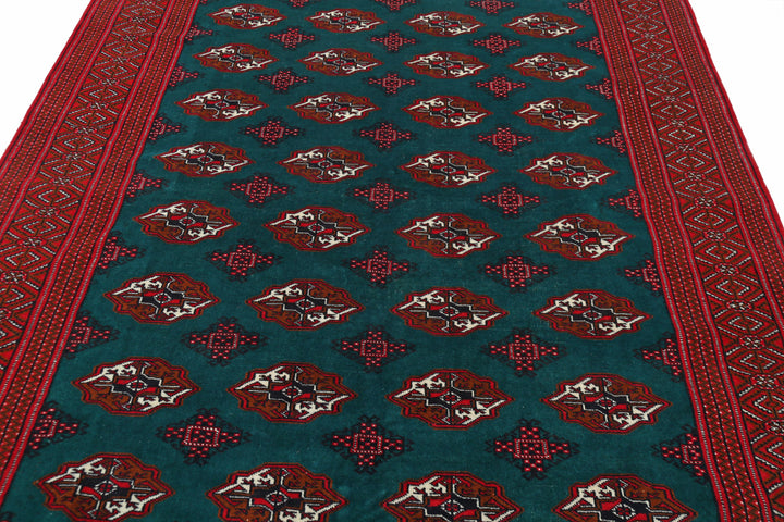 Hand Knotted Tribal Bokhara Wool Rug 6' 2" x 9' 7" - No. AT82615