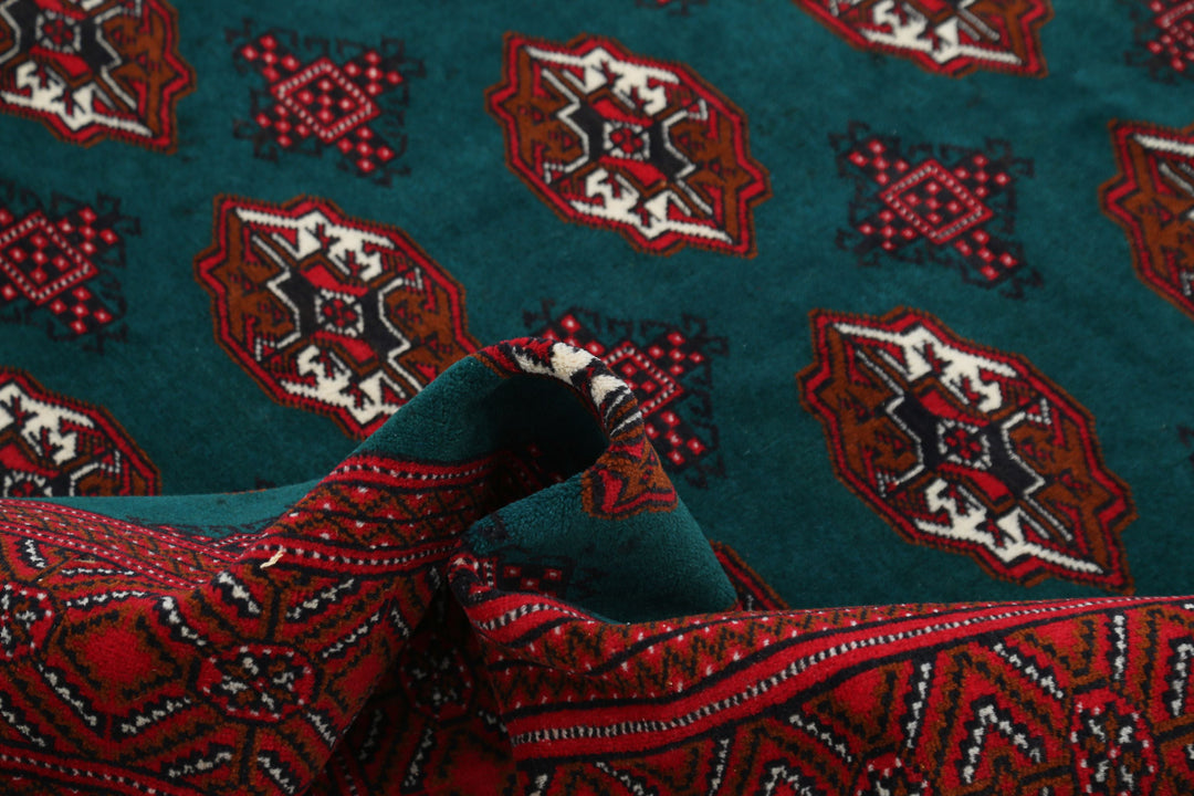 Hand Knotted Tribal Bokhara Wool Rug 6' 2" x 9' 7" - No. AT82615