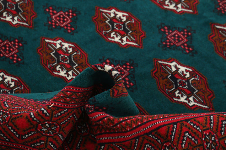 Hand Knotted Tribal Bokhara Wool Rug 6' 2" x 9' 7" - No. AT82615