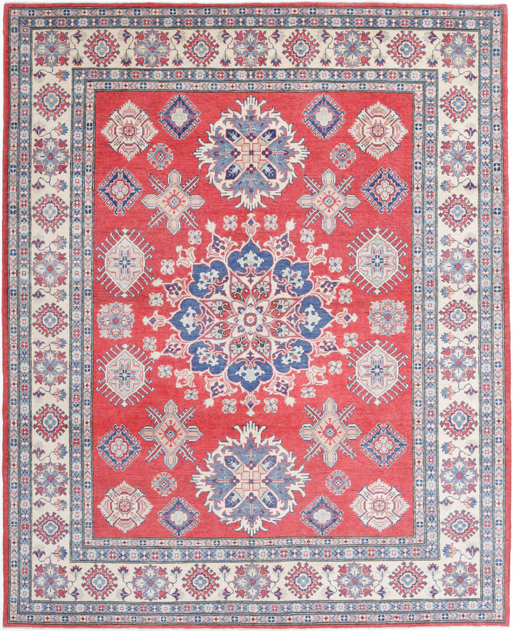 Hand Knotted Tribal Kazak Wool Rug 8' 0" x 9' 10" - No. AT96827