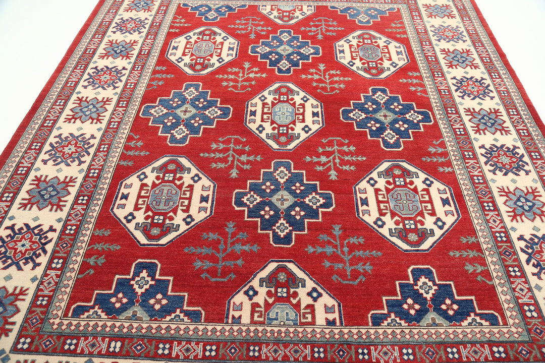 Hand Knotted Tribal Kazak Wool Rug 8' 0" x 9' 9" - No. AT77979
