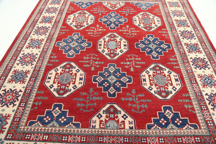 Hand Knotted Tribal Kazak Wool Rug 8' 0" x 9' 9" - No. AT77979