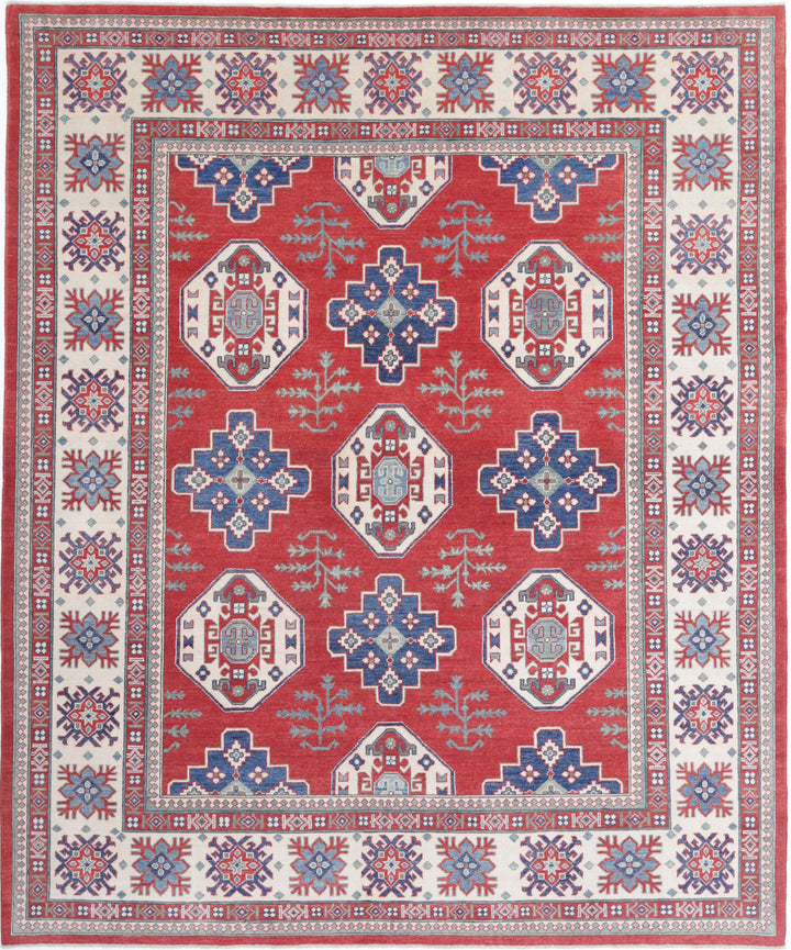 Hand Knotted Tribal Kazak Wool Rug 8' 0" x 9' 9" - No. AT77979