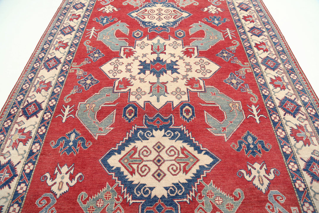 Hand Knotted Tribal Kazak Wool Rug 7' 10" x 11' 0" - No. AT40636