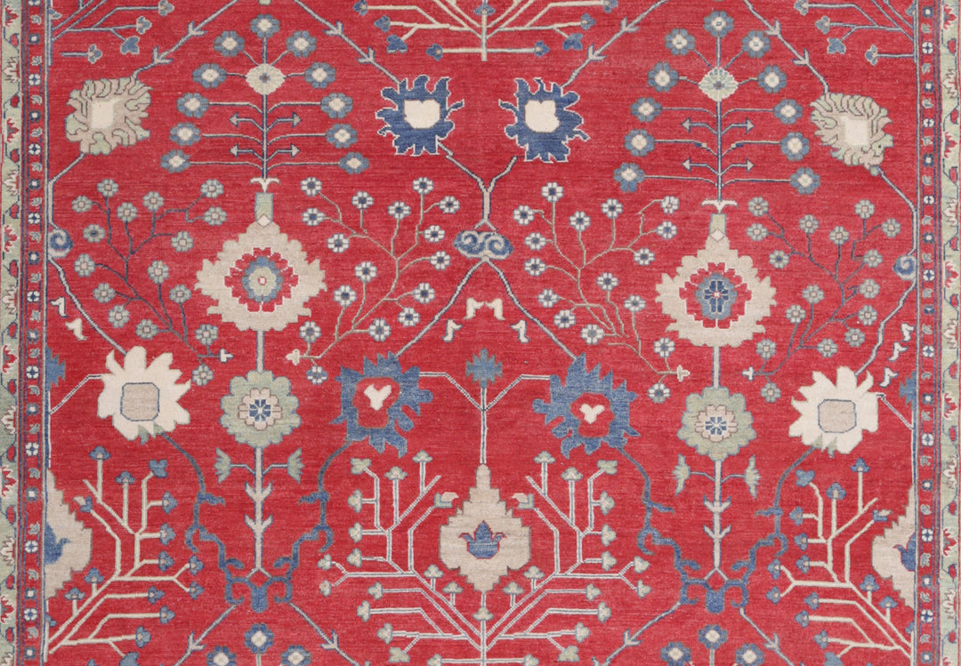 Hand Knotted Tribal Kazak Wool Rug 9' 4" x 11' 6" - No. AT91165