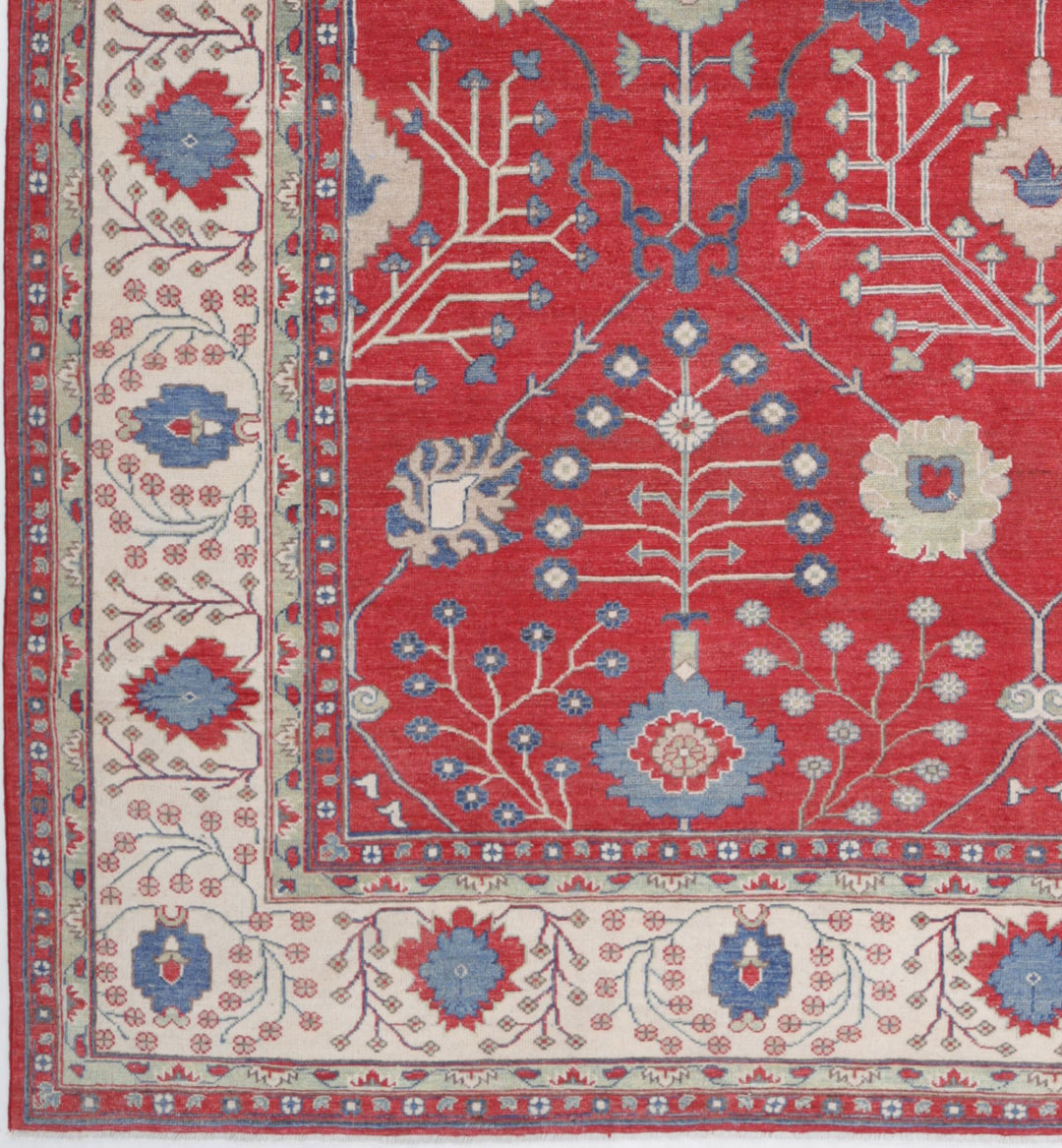 Hand Knotted Tribal Kazak Wool Rug 9' 4" x 11' 6" - No. AT91165