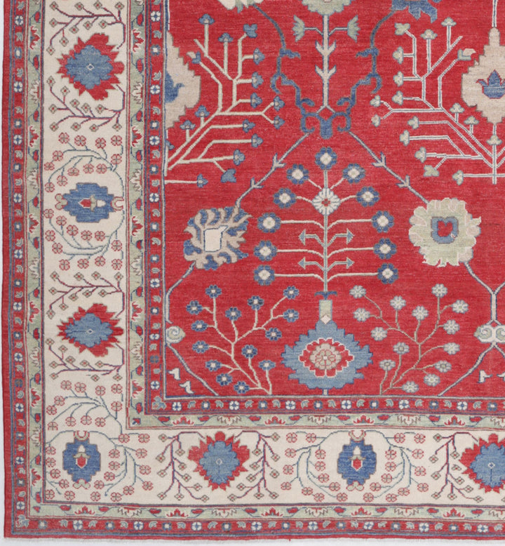 Hand Knotted Tribal Kazak Wool Rug 9' 4" x 11' 6" - No. AT91165