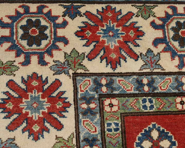 Hand Knotted Tribal Kazak Wool Rug 7' 10" x 9' 11" - No. AT12143