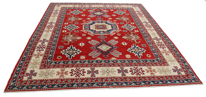 Hand Knotted Tribal Kazak Wool Rug 8' 2" x 9' 5" - No. AT28591