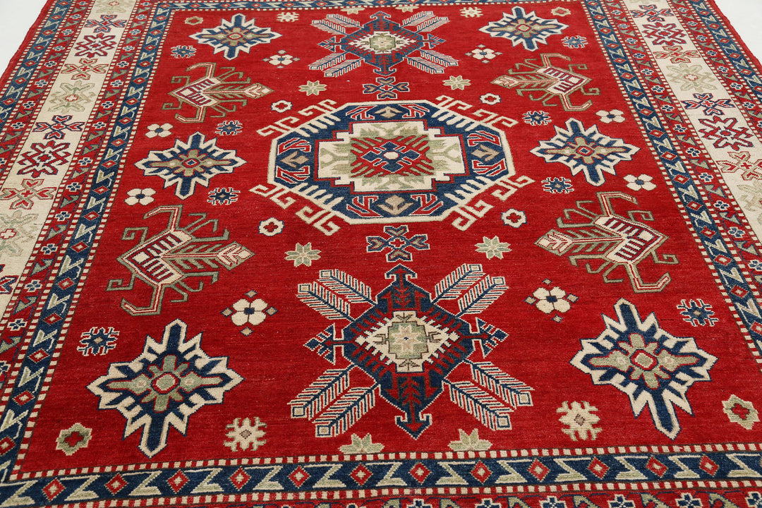 Hand Knotted Tribal Kazak Wool Rug 8' 2" x 9' 5" - No. AT28591
